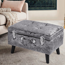 Load image into Gallery viewer, Crushed Velvet Storage Footstool Ottoman