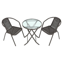Load image into Gallery viewer, Outdoor Metal Coffee Dining Set, Brown Table + 4 Chairs