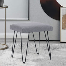 Load image into Gallery viewer, Upholstered Pouffe Stool Vanity Chair Hairpin Leg Side Chair