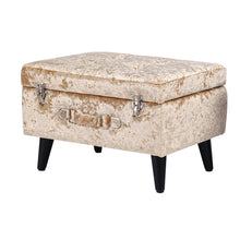 Load image into Gallery viewer, Crushed Velvet Storage Footstool Ottoman