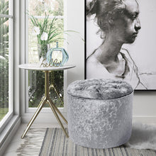 Load image into Gallery viewer, Round Footstool Upholstered Ottoman-4 colors