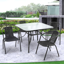 Load image into Gallery viewer, Garden Ripple Glass Square Table With Umbrella Hole