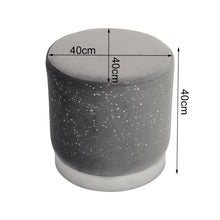 Load image into Gallery viewer, Velvet Round Ottoman Footstool