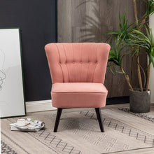 Load image into Gallery viewer, Velvet Buttoned Upholstered Accent Chair, Grey Pink
