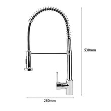 Load image into Gallery viewer, Kitchen Chrome Pull Out Sink Mixer Tap Spring Neck Faucet