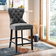 Load image into Gallery viewer, Vintage Buttoned Studded Bar Stools