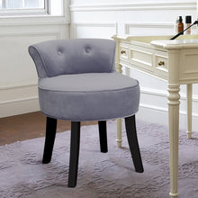 Load image into Gallery viewer, Dressing Table Stool Velvet Vanity Chair with Wooden Legs