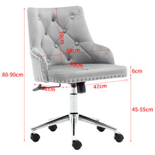 Load image into Gallery viewer, Velvet Adjustable Height Comfy Padded Swivel Office Chair Mid Back