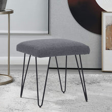 Load image into Gallery viewer, Upholstered Pouffe Stool Vanity Chair Hairpin Leg Side Chair