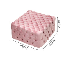 Load image into Gallery viewer, Frosted Velvet Buttoned Footstool