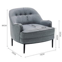 Load image into Gallery viewer, Chesterfield Linen Buttons Padded Accent Armchair