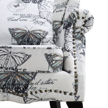 Load image into Gallery viewer, Livingandhome Retro Butterfly Wingback Studded Armchair, JM2155