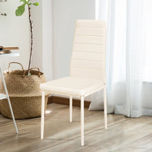Load image into Gallery viewer, Set of 6 PU Leather Padded Seat Metal Legs Dining Chair Beige