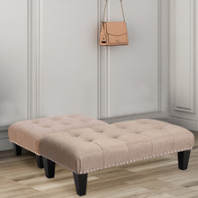 Load image into Gallery viewer, Modern Upholstered Linen Buttoned Footstool