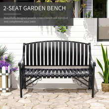 Load image into Gallery viewer, Garden Metal Backrest Bench 2 Seater Chair