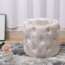 Load image into Gallery viewer, Round Footstool Upholstered Ottoman-4 colors