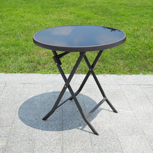 Load image into Gallery viewer, Outdoor Folding Round Garden Coffee Table, 60x60x70CM