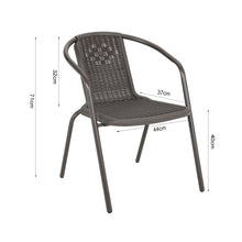 Load image into Gallery viewer, Outdoor Metal Coffee Dining Set, Brown Table + 4 Chairs