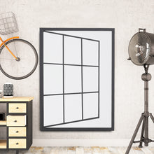 Load image into Gallery viewer, Modern Rectangular Grid Wall Mirror Black Framed Wall Decoration