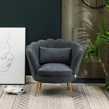 Load image into Gallery viewer, Velvet Lotus Scallop Tub Chair With Cushion