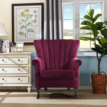 Load image into Gallery viewer, Livingandhome Velvet Channel Occasional Armchair Sofa Chair