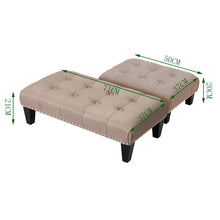 Load image into Gallery viewer, Modern Upholstered Linen Buttoned Footstool