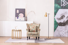 Load image into Gallery viewer, Floral Wingback Armchair With Cushion