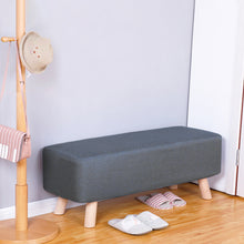 Load image into Gallery viewer, Livingandhome Rectangular Tofu-shaped Footrest with Solid Wooden Legs
