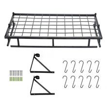 Load image into Gallery viewer, Kitchen Cookware Organiser Rack Wall Mounted Hanging Pot Pan Shelf With Hooks