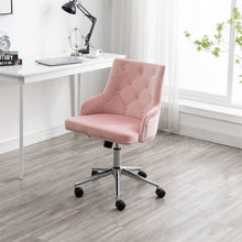 Load image into Gallery viewer, Velvet Adjustable Height Comfy Padded Swivel Office Chair Mid Back