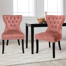 Load image into Gallery viewer, Copy of Set of 2 Buttoned Velvet Dining Chairs
