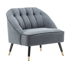 Load image into Gallery viewer, Frosted Velvet Buttoned Accent Chair