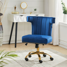 Load image into Gallery viewer, Velvet Swivel Office Task Chair with Nailed Trim