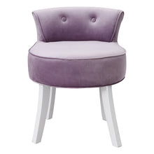 Load image into Gallery viewer, Velvet Bedroom Dressing Table Stool with Wooden Legs