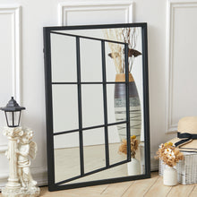 Load image into Gallery viewer, Modern Rectangular Grid Wall Mirror Black Framed Wall Decoration