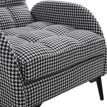 Load image into Gallery viewer, Livingandhome Adjustable Houndstooth Recliner Chair with Footstool