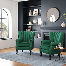 Load image into Gallery viewer, Livingandhome Velvet Channel Occasional Armchair Sofa Chair