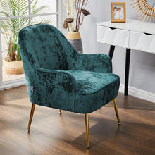 Load image into Gallery viewer, Comfy Velvet Upholstered Living Room Armchair with Gold Legs