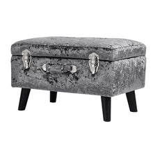 Load image into Gallery viewer, Crushed Velvet Storage Footstool Ottoman