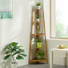 Load image into Gallery viewer, 5-Tier Modern Corner Ladder Shelf for Plant Display
