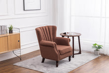 Load image into Gallery viewer, Linen Pleated Wingback Armchair