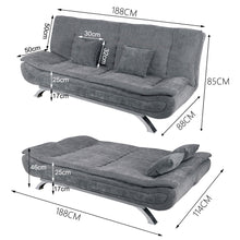 Load image into Gallery viewer, Grey Shell 3 Seater Recliner Sofa Bed