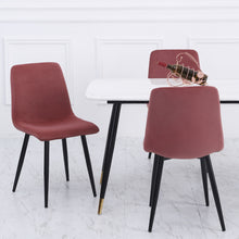 Load image into Gallery viewer, Set of 4 Curved Frosted Velvet Dining Chairs, Smokey Pink