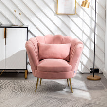 Load image into Gallery viewer, Velvet Lotus Scallop Tub Chair With Cushion