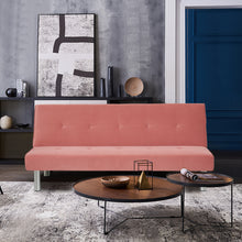 Load image into Gallery viewer, Velvet Simple 2 Seater Sofa Bed, Pink