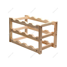 Load image into Gallery viewer, 3 Tier Solid Wood Wine Bottle Holder for Kitchen, Living Room