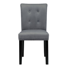Load image into Gallery viewer, High Back Nailhead Velvet Dining Chair with Ring , Light Grey