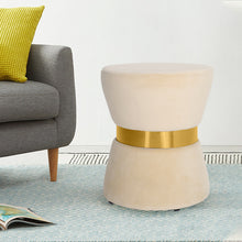 Load image into Gallery viewer, Velvet Round Pouffe Seat Foot Stool