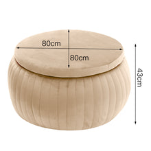 Load image into Gallery viewer, Wide Round Velvet Storage Ottoman Footstools