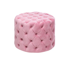 Load image into Gallery viewer, Frosted Velvet Buttoned Footstool